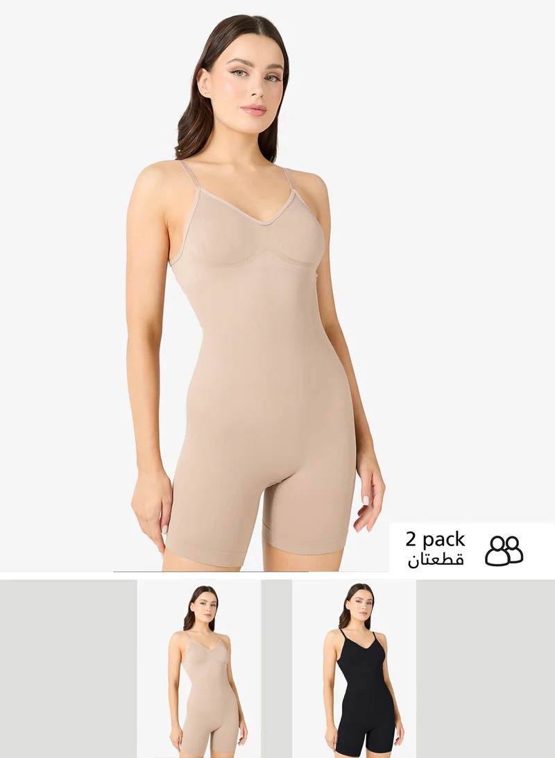 جينجر 2PC Strappy Seamless Tummy Control Shapewear